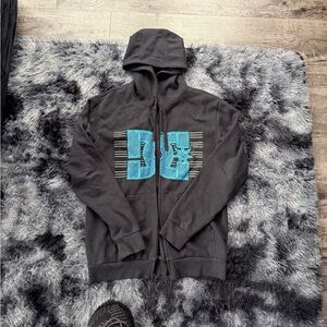 DC Shoes Black Hoodie with Blue Graphic